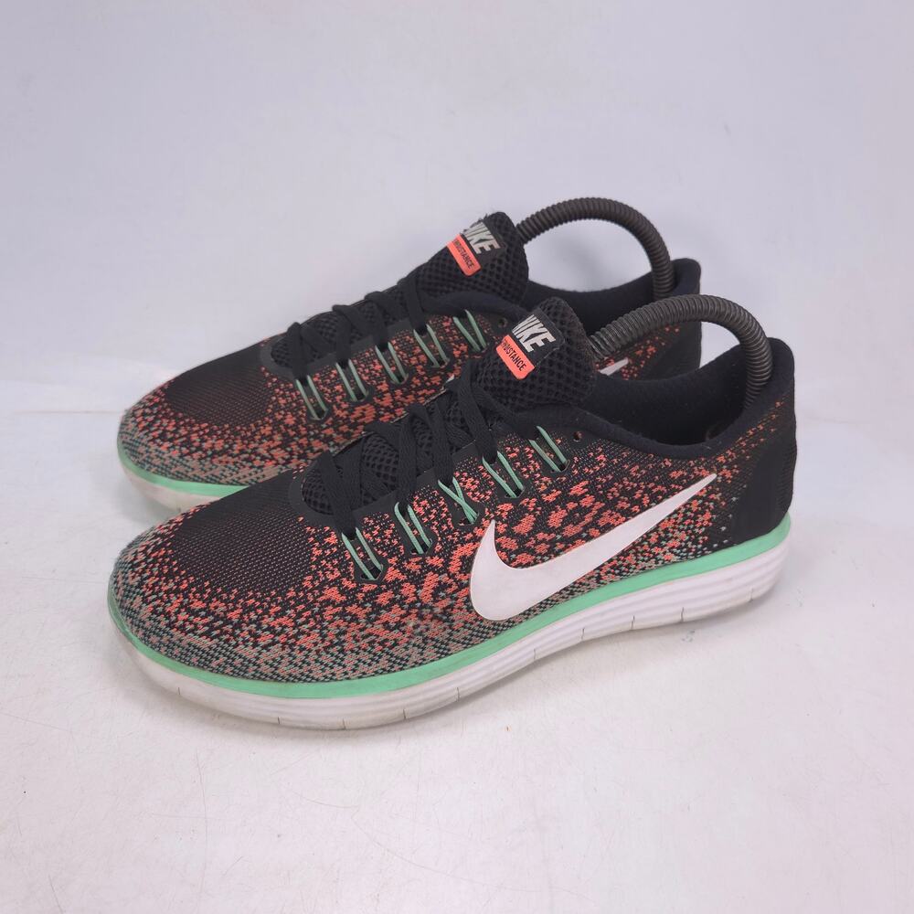 Nike Free RN Distance Athletic Running Shoe Womens Size 8 827116-005 Black